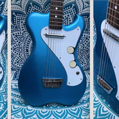 1950’s-2019 Custom Baritone Solid Body Electric Guitar Pelham Blue With Dano Appointments image 4