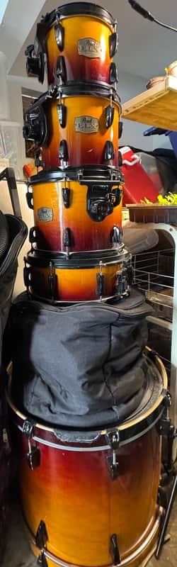Pearl EXL 7-Piece Drum Kit Pearl 2010 - Sunburst fade image 1