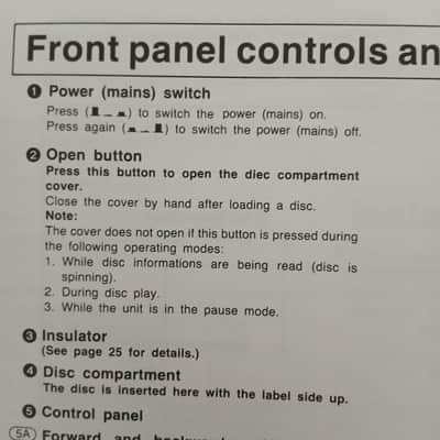 Operating Instructions for Technics SL-P1200 Compact Disc Player 1986 image 4