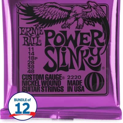 Ernie Ball 2220 Power Slinky Nickel Wound Electric Guitar Strings - .011-.048 (12 Pack) image 3