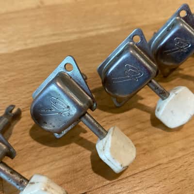 Fender Guitar Tuners CBS Era White Button Tuner Pegs Mustang Coronado Duo Sonic 60s 70s image 3