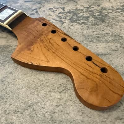 BMC Guitar Neck Jazzmaster® Strat® Stratocaster® 21 Fret Roasted Flame Maple MOP Block Inlays Bound With Rosewood Fingerboard Nitro Lacquer 2026 - 9.5 Radius.  [JM105] image 2