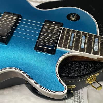 NEW! Gibson Les Paul Custom Axcess - One Of A Kind - ABSOLUTELY KILLER Flame Underneath Ice Blue Sparkle Finish! Only 7.5 lbs - Stinger Headstock - Authorized Dealer - G07381 image 3