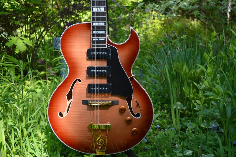 2015 Dean Seven Sound Palomino Route 66 Jazzbox/Bluesbox in Honey Sunburst w/New Gold Dunlop Straploks & a New Brown Crossrock Hardshell Case ~ Mint ! image 1