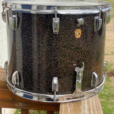 Vintage OCT 26, 1967 Ludwig 15x12 Marching Snare Drum in Black Galaxy Sparkling Pearl - Nice! image 2