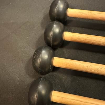 Medium-Hard Rubber Mallets on Birch Shafts, 2 PAIRS, 16.5" x 1" - NEW image 2