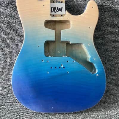 Blue Burst 4 String Mini Guitar Basswood Body with Tiger Maple Top image 7
