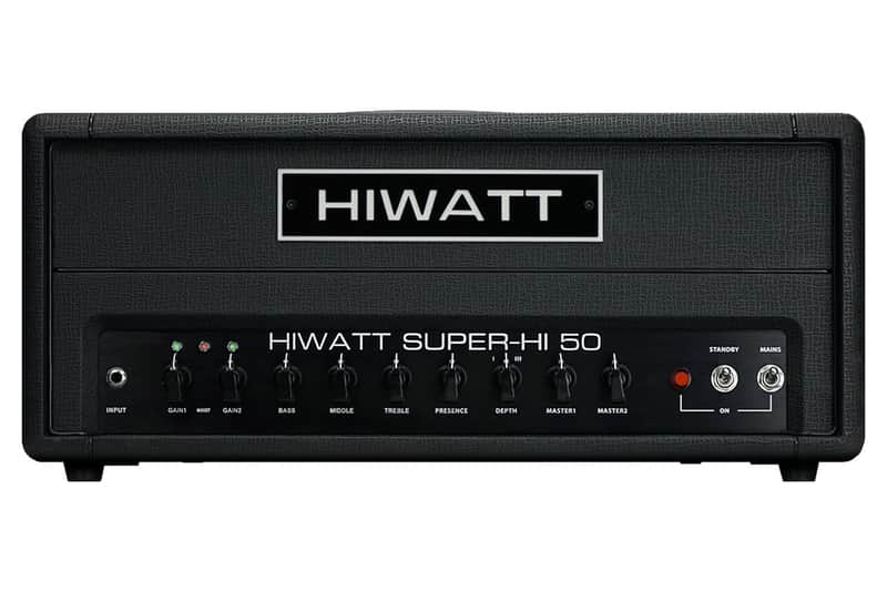 Hiwatt Super-HI 50 Head 2-Channel Electric Guitar Amplifier, 50 Watts, Black image 1