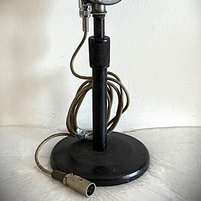 Vintage 1940's Military Dynamic Microphone, original, fully functional, w/stand image 3