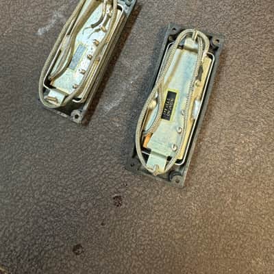 Epiphone Gibson Mini Humbucker Nickel Patent Sticker Pickup Set Wilshire Sheraton 1963 image 6