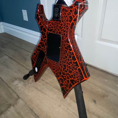 2022 BC Rich Stranger Things Eddie Munson Ltd Ed Warlock Red Krackle Guitar image 8