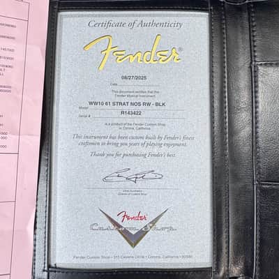 *NEW* Fender Custom Shop Wildwood 10 '61 Stratocaster NOS 2025 - Black image 11