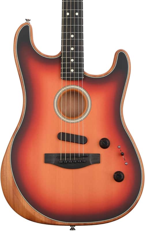 American Acoustasonic® Strat®, Ebony Fingerboard, 3-Color Sunburst