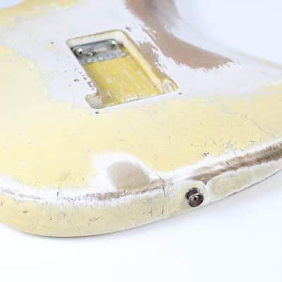RARE 1963 Vintage Fender Stratocaster BODY 4-Bolt Refinished White/Blonde (Original Sunburst Finish) Strat USA 1960s L-Series Pre-CBS image 15