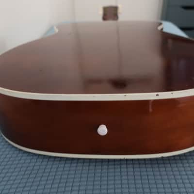 Vintage 1960s Harmony Kay Silvertone Stella Bigger Body Version Of Stella Cowboy Acoustic Concert 00 Size Guitar Made in USA Blonde Clean Time Warp Clean Chipboard Case image 16