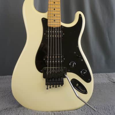 1985 ESP Japan Custom Craft House Super Strat Rare Early Pre-LTD Birdseye Maple Floyd Rose White image 2