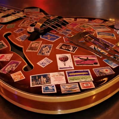 DEFIL MAMBO Bass 1968 Vintage Acoustic Electric like Hofner. By the Artist El Daga. One of a kind. image 7