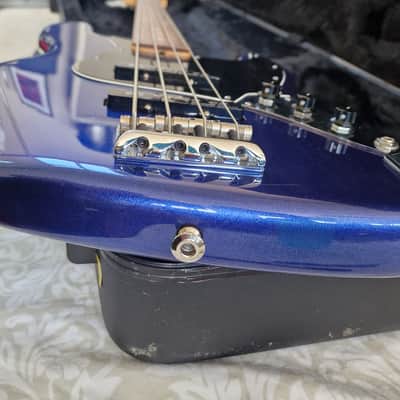 Fender American Standard Jazz Bass Fretless Custom Upgrades Mystic Blue 4-String image 5