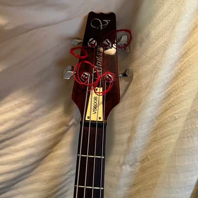 vantage  vs600b bass guitar 80's brown image 5