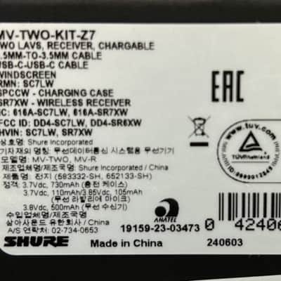 Shure MoveMic Two Receiver Kit Clip-On Microphone and Receiver 2024 - Present - Black *New Sealed image 9