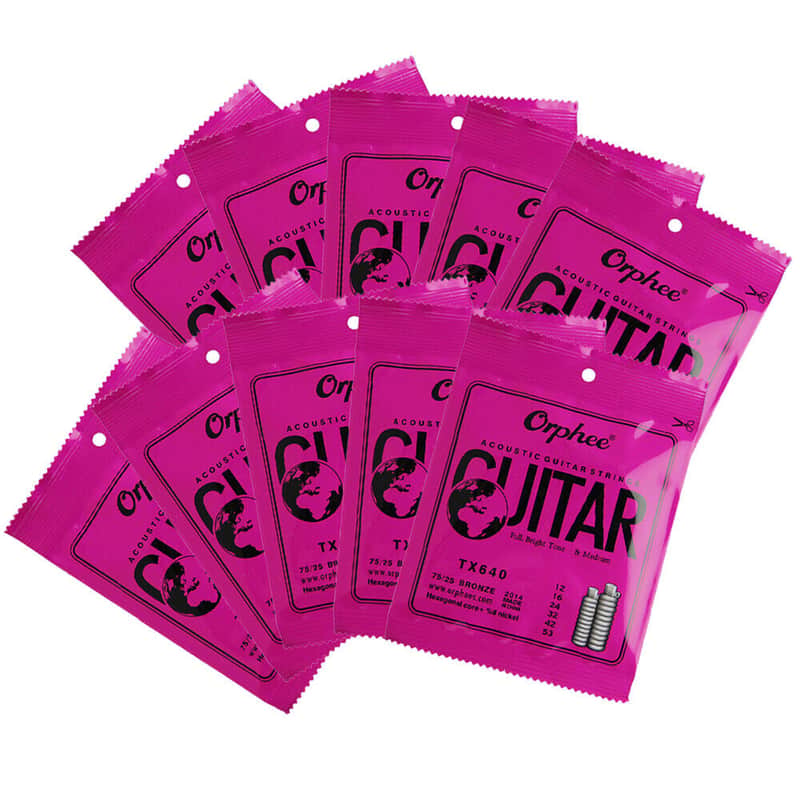 10-PACKS Orphee TX640 Acoustic Guitar Folk Strings Set Full Tone (012-053) image 1
