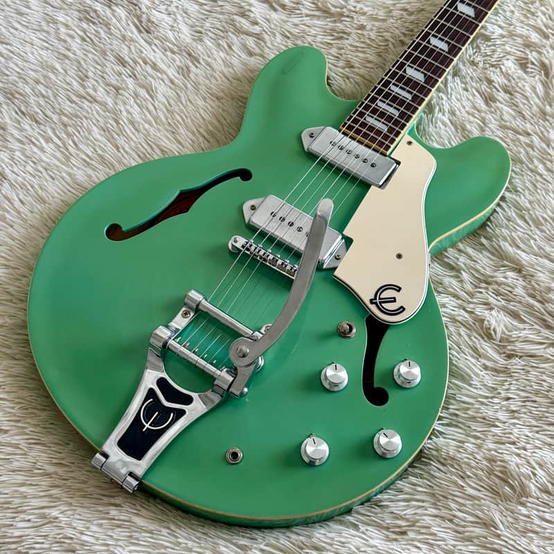 1996 Epiphone Casino Reissue MIK Turquoise Electric Guitar image 1