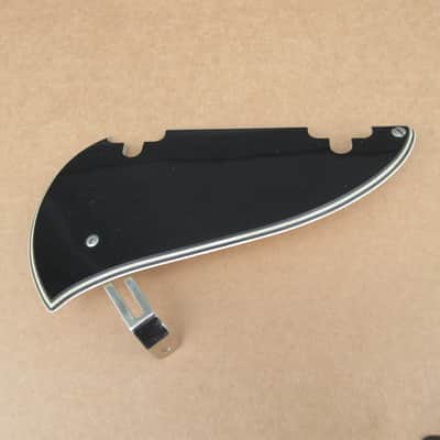 1960s Univox Black Guitar Pickguard W Bracket Semi Hollow Archtop Teisco Japan image 2