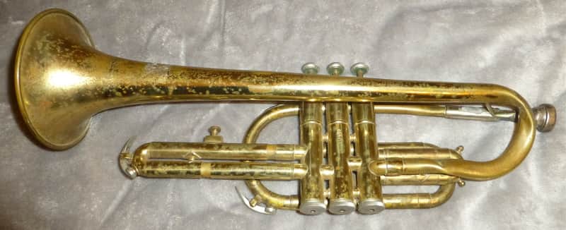 Vintage Silvertone Cornet 1968 - 1969 made in Elkhart Indiana Vincent Bach Corp 7-c Mouthpiece FOR PARTS OR REPAIR image 1