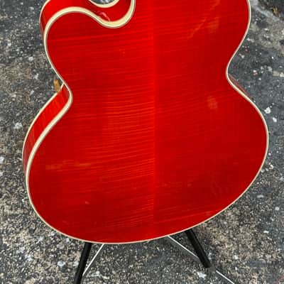 Gibson L-5CT Thinline 2000 - Cherry Tomato Red w/stunning Flamey Maple back & sides ! image 6