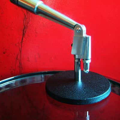 Vintage 1960's Claricon 38-504 dynamic Satin Chrome microphone w connector & desk stand Lafayette Olson Midland image 8