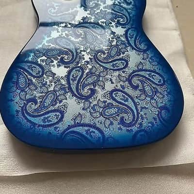 Mahogany Telecaster Tele Style Guitar Body in Vintage Blue Amoeba Finish image 4