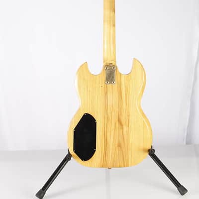 Vintage Wonder US SG Bass Natural Blonde electric bass guitar image 5
