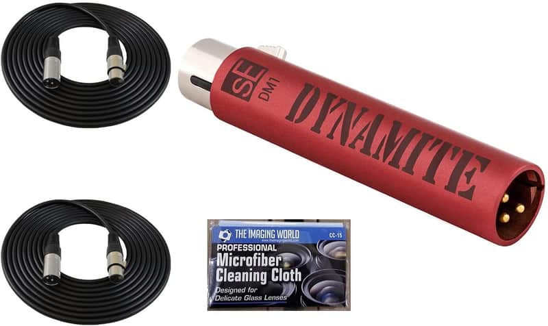 sE Electronics DM1 Dynamite Active Inline Microphone Preamplifier with Two 10' XLR Cables Bundle image 1
