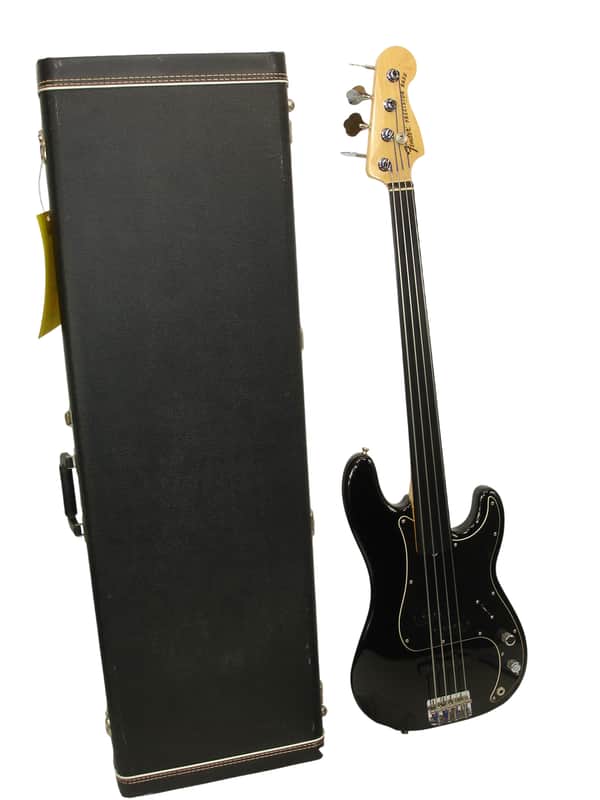 2005 Fender Tony Franklin Fretless Precision Bass, Ebony Fingerboard, Black w/ Case image 1
