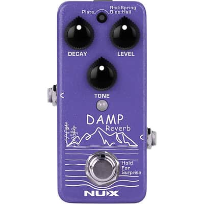 NUX NRV-3 Damp Mini Pedal with Three Classic Reverb Models Effects Pedal Blue image 1