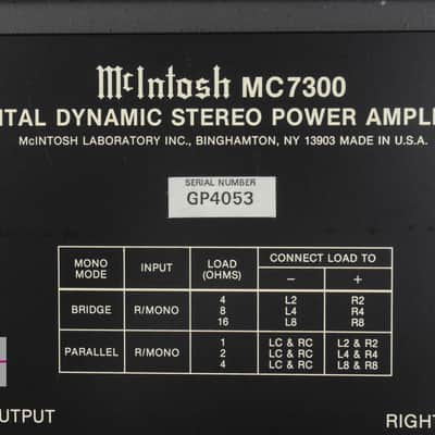 McIntosh MC7300 Digital Dynamic Stereo Power Amplifier in Very Good Condition image 24
