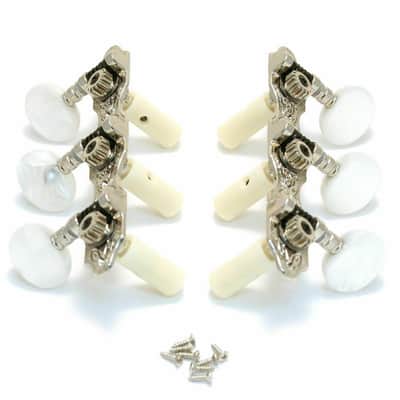 GIBSON Deluxe White Button Tuner Set . Machine Heads / Tuners