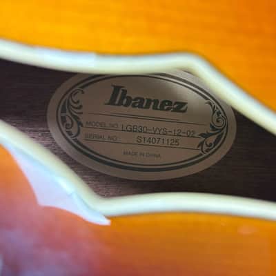 Ibanez LGB-30 George Benson Signature 2014 - Vintage Yellow Sunburst image 6
