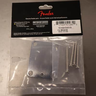 Fender 4-Bolt American Series Guitar Neck Plate with "Fender Corona" Stamp (Chrome) image 2
