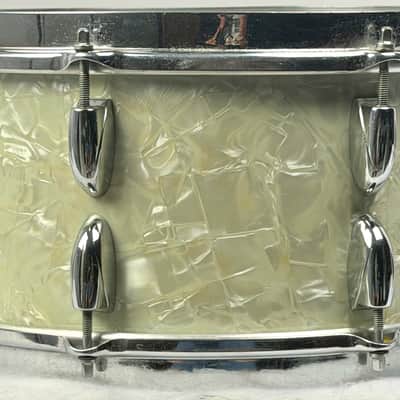 Gretsch 20/13/16/6.5x14" 1951 Round Badge 3-Ply Drum Set - White Marine Pearl image 16