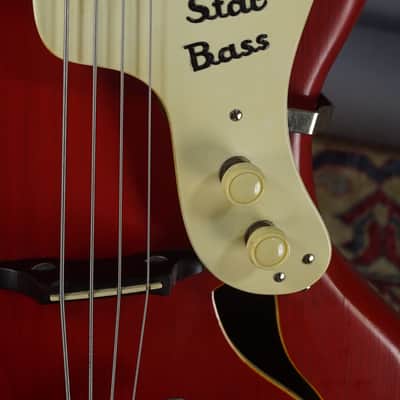 Migma Star Bass 1960s - Red semi Hollow VG cond w video image 4