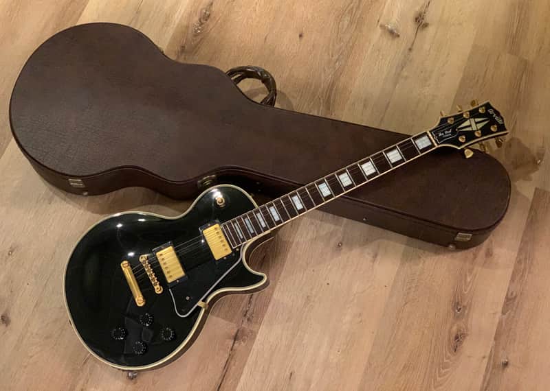 Rare Orville Les Paul Custom (MIJ Orville by Gibson) Black Beauty with factory Gibson Openbook Headstock image 1