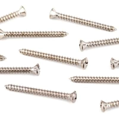 Genuine Fender Guitar Oval Head Neck Plate Mounting Screws, Chrome (12 Pack)