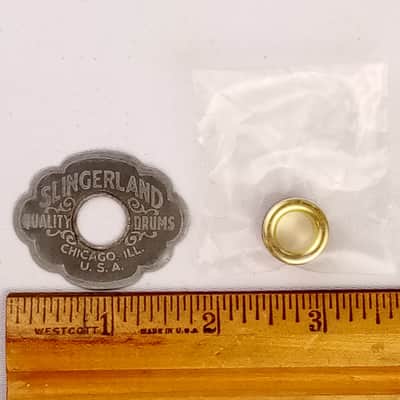 Slingerland 1944-'45 WW2 Aluminum Cloud Badge Vintage Radio King Snare/Bass Drum image 1