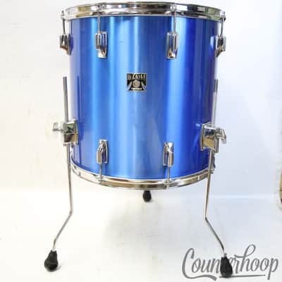 *Tama 16x16"ImperialStar Floor Tom Drum Metallic Blue Made In Japan Vintage 80s* image 1