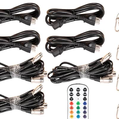 American DJ MEG400 Mega Flat Hex L PAK4; 4 LED PAR PAK etc. Includes 4 lightweight LED pars, a carrying bag, a wireless remote, plus power and DMX cables image 3