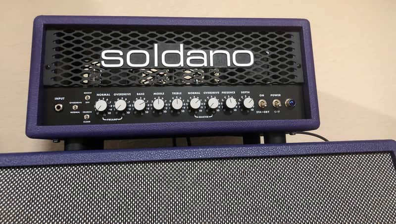 Soldano SLO-30 Custom Shop 2-Channel 30 Watt Guitar Amp Head In Purple Tolex image 1