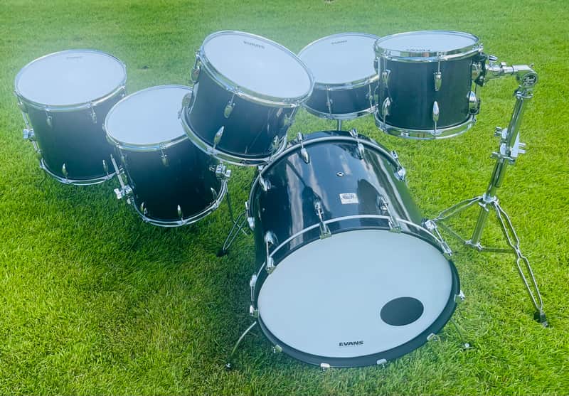 Custom Magnus Opus Drums 2026 - Midnight blue/black carbon fiber shells image 1