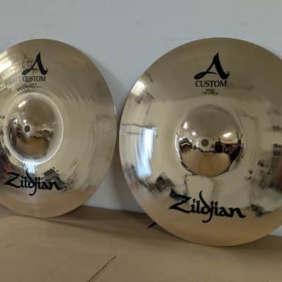 Zildjian 14" A Custom Hi-Hat Cymbals (Pair) 1991 - Present - Brilliant image 3