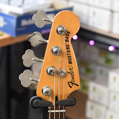Fender Pawn Shop Mustang Bass 2013 - 2014 - Olympic White with Racing Stripe image 2